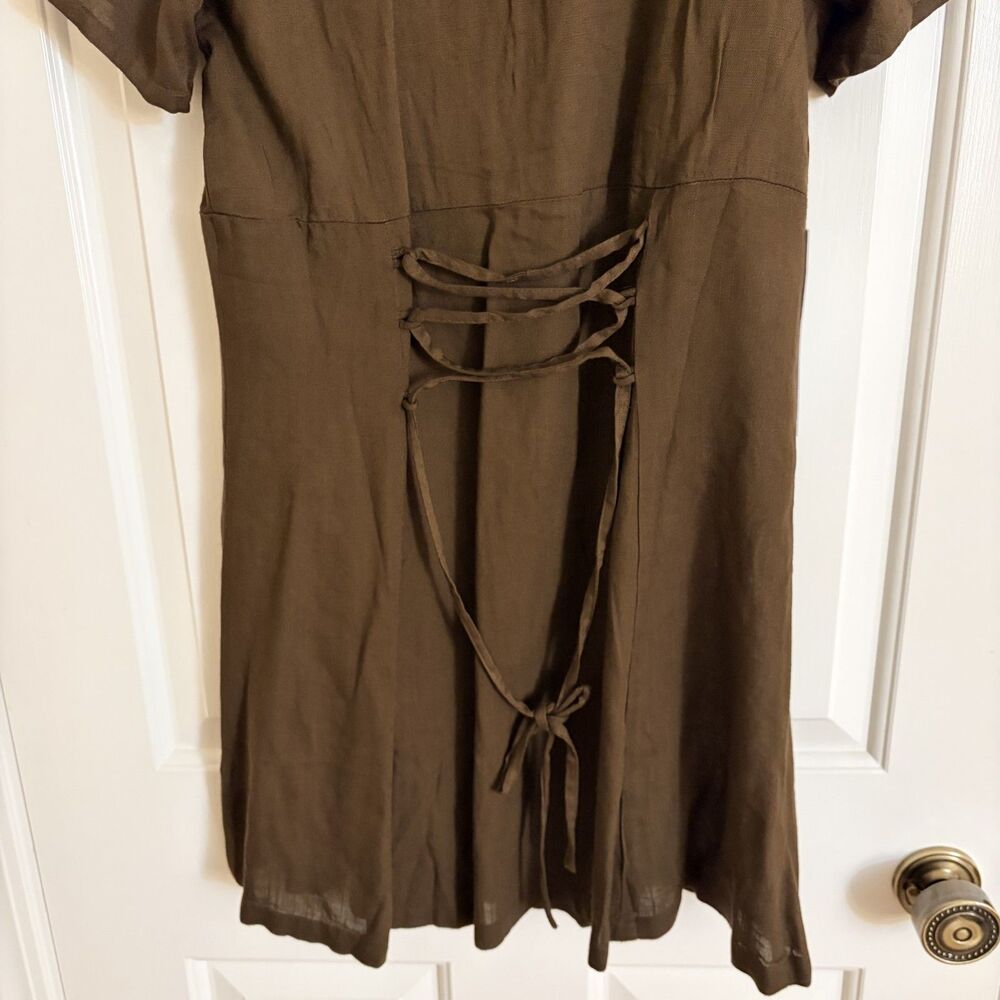 Princess Polly Pique Button Down Mini Dress Brown NWT - Picture 10 of 12